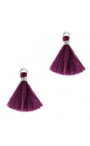 Quaste Ibiza Style 1.5cm Silver - aubergine purple
